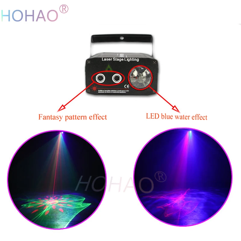 HOHAO Новое прибытие Мини Disco Вечерние огни этапе RGB эффект свет водяной знак 2X много