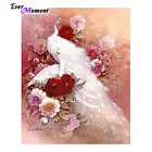 Животные Мозаика DIY алмазная живопись кристалл белый Павлин 3D вышивка крестиком декоративная Алмазная вышивка квадратные Стразы ASF183