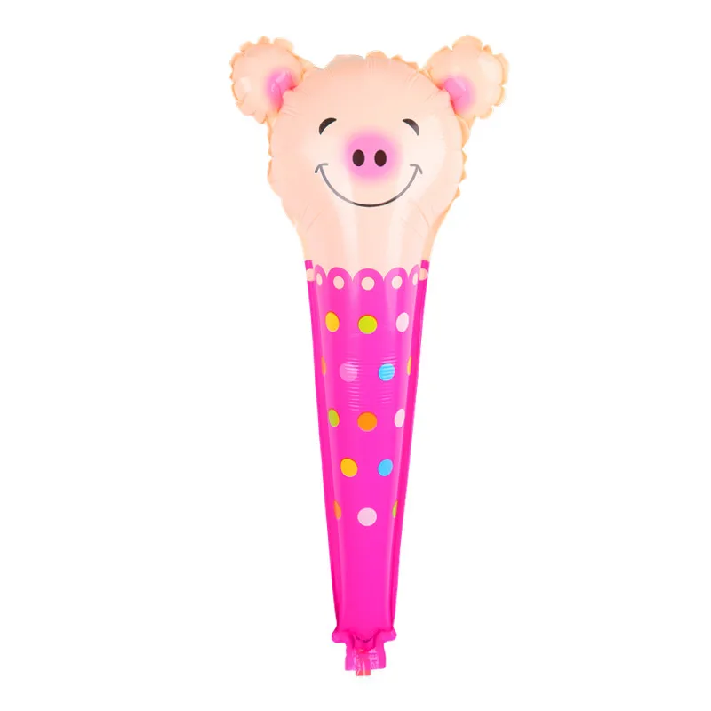 QGQYGAVJ Медведь Свинья Овцы Кролик Минни Микки Hand Stick мультфильм фольгированные