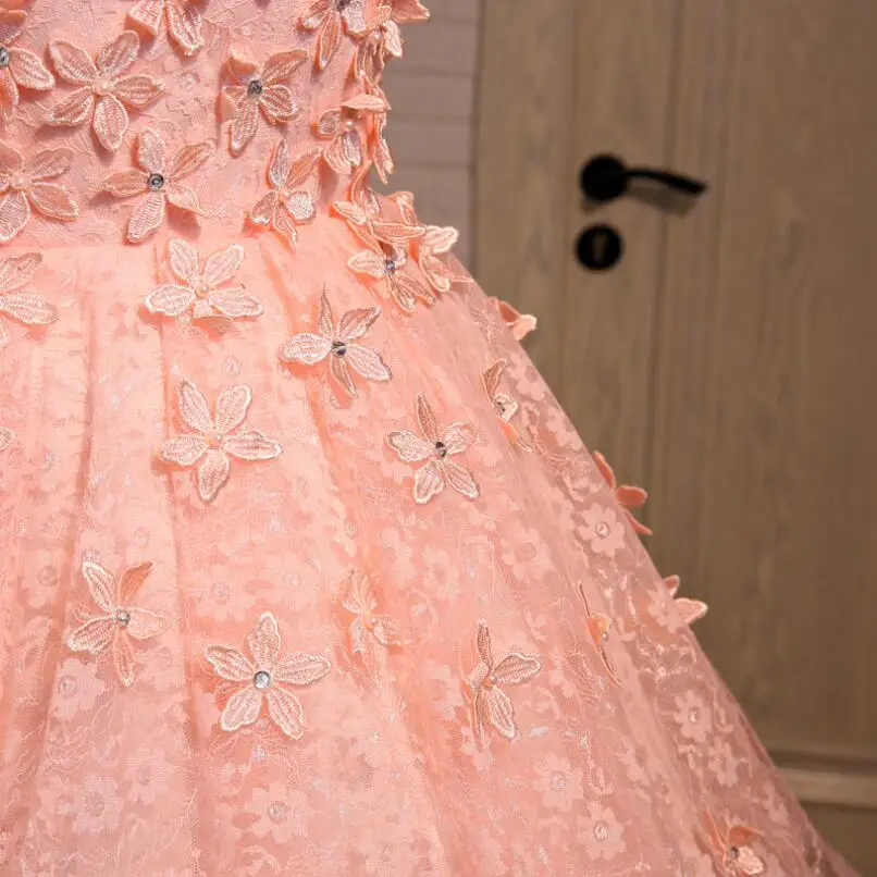 NICEOOXIAO Pink Short Evening Dress Embroidery with Lace Beaded Sleeve Party Ball Gown Formal 2019 Robe De Soiree | Свадьбы и