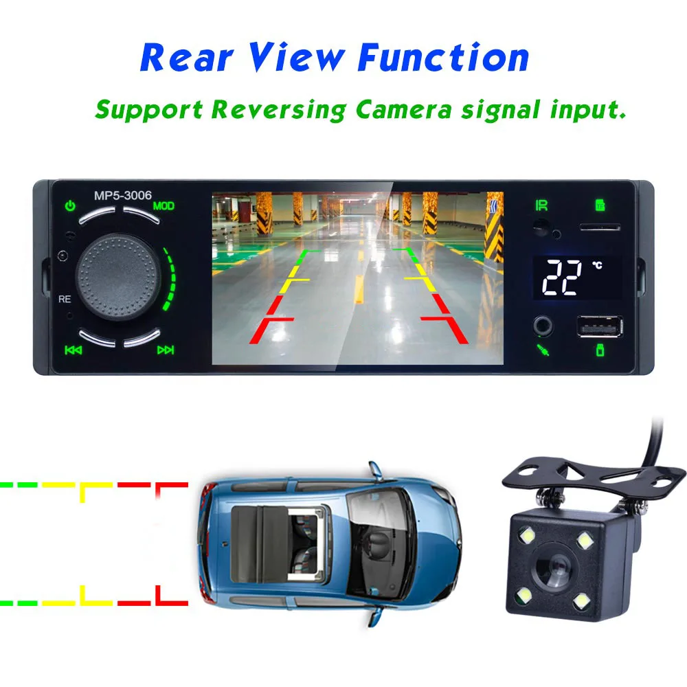 Camecho 1 Din Bluetooth автомобильное радио 4 ''сенсорный экран зеркальная связь