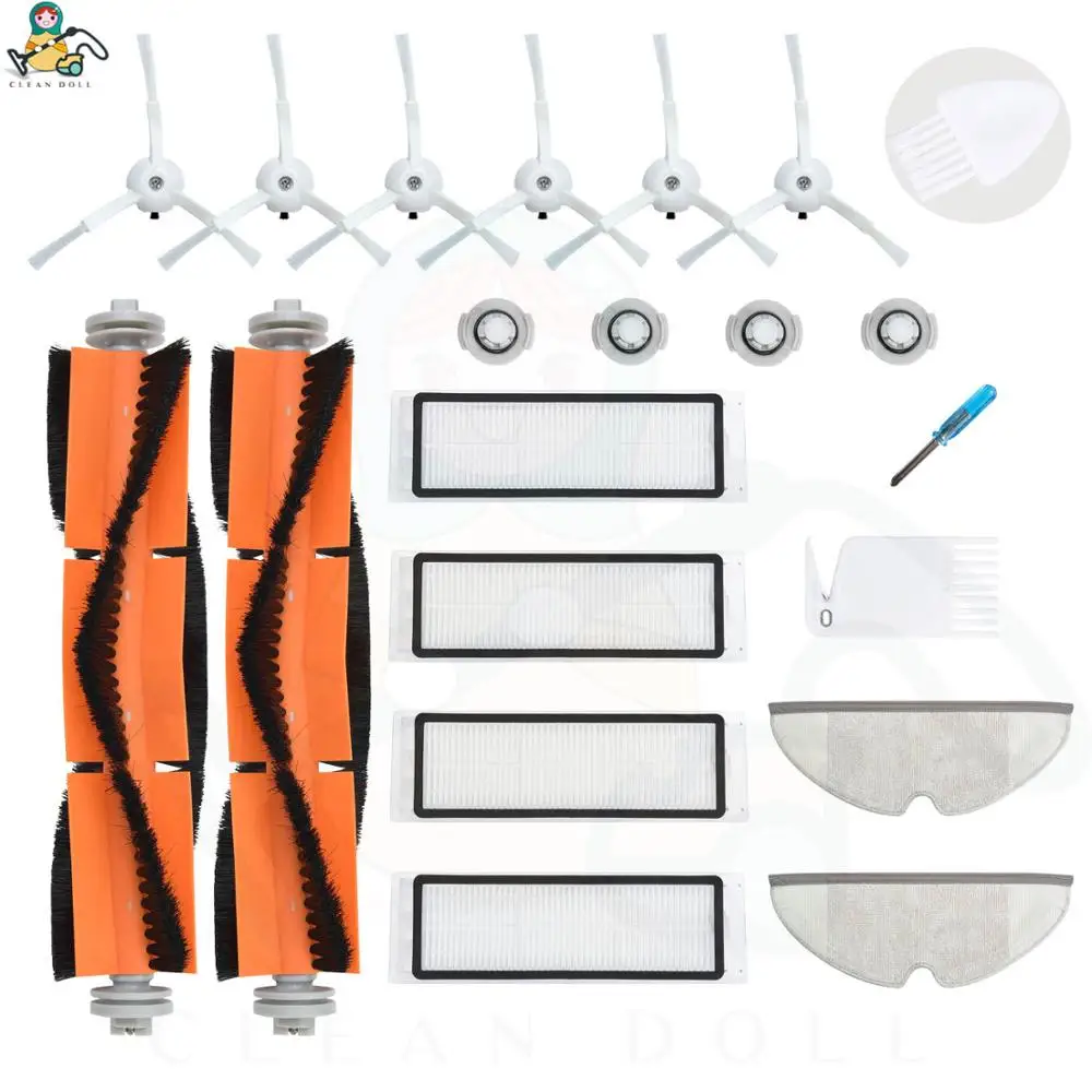 Тряпка для уборки колеса HEPA фильтр щетка для Xiaomi Roborock S50 S6 S60 S65 S55 S5 MAX 1S Xiaowa E25 вакуумные запасные части Аксессуары - Цвет: XM-COMBO-18PK
