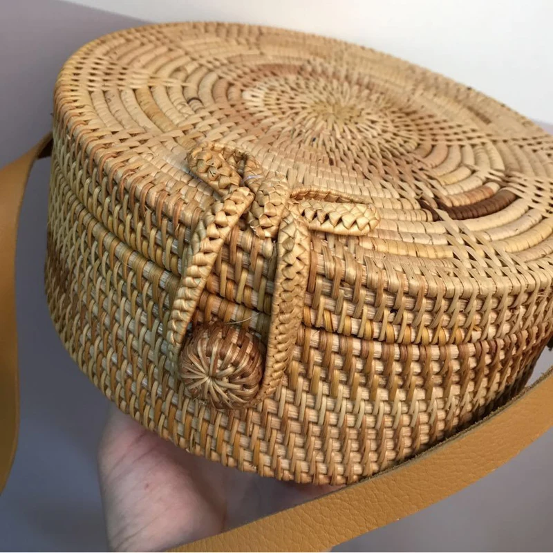 Шкатулка для ювелирных изделий из ротанга круглая дорожная сумка Органайзер baobao