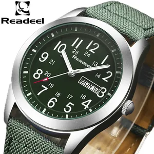 Readeel люксовые брендовые военные часы, мужские кварцевые аналоговые часы с кожаным ремешком, мужские спортивные часы, армейские часы, женские кожаные часы