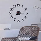 3d Часы с принтом кофейной чашки, акриловые зеркальные Настенные наклейки сделай сам с римскими цифрами, домашний декор, Настенные наклейки, Часы 2021 # T2P