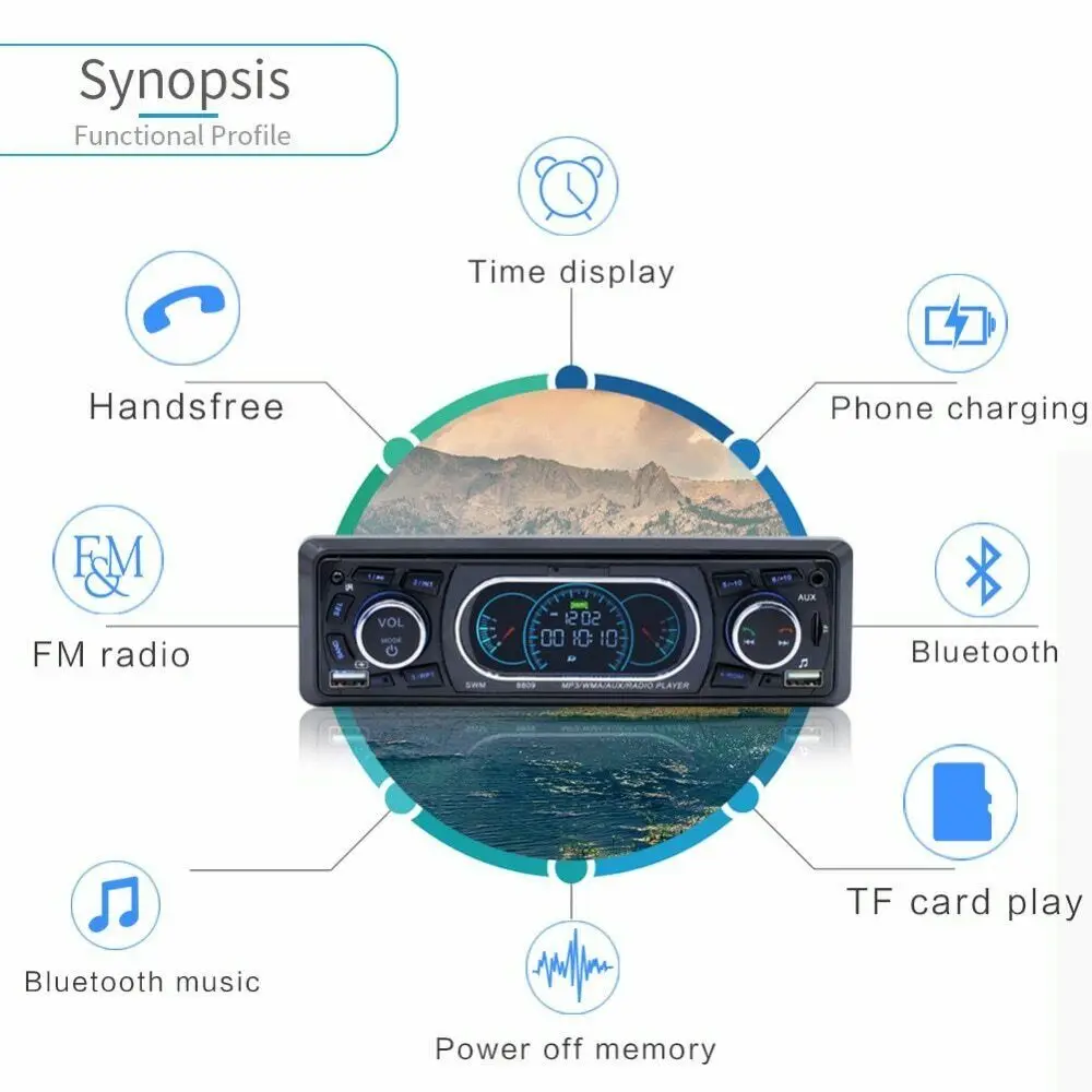 1 Din стерео аудио Bluetooth автомобильный Кассетный плеер 8809 автомобильное радио