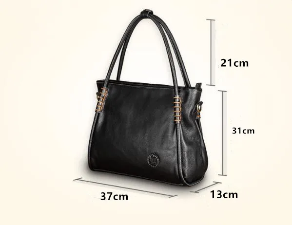 

Luxury Genuine Leather Women Handbag Retro Large Capacity Laptop Briefcase Shoulder Bags Female Messenger Bag Red Brown Vintage