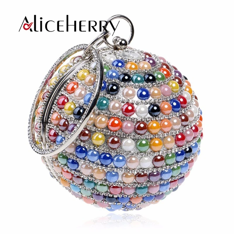 Женская вечерняя сумка со стразами Круглый клатч кошелек для вечеринки