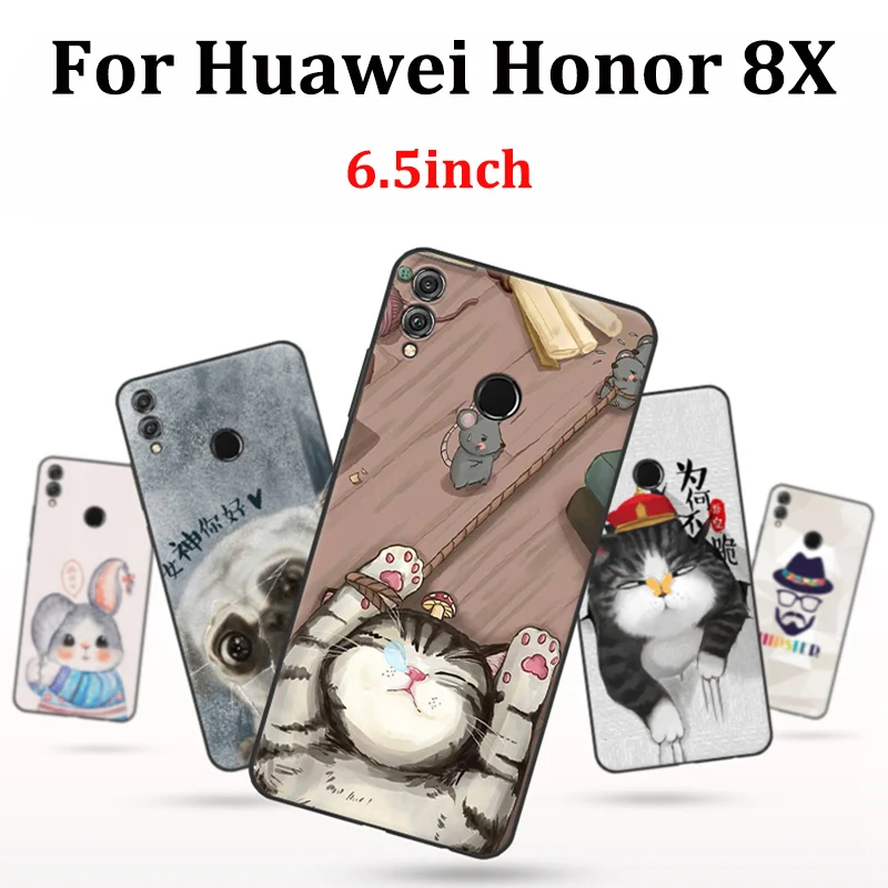 2 шт. мягкий чехол для Huawei Honor 8X с рисунком|Бамперы| |