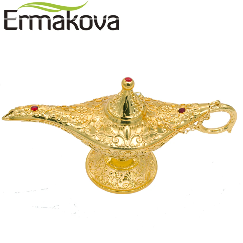 ERMAKOVA металлическая волшебная лампа Genie Ретро желая масляная горшок джинна