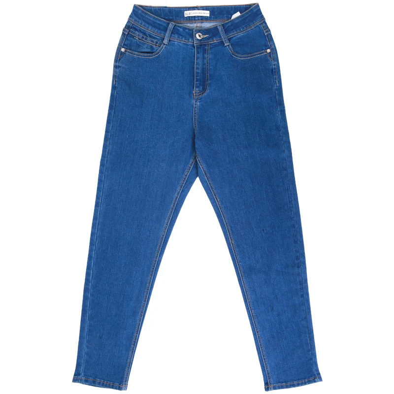 Женские свободные джинсы LEIJIJEANS однотонные шаровары полной длины со средней