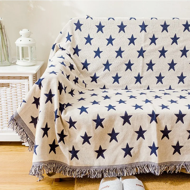 Двухстороннее винтажное Хлопковое одеяло прочное переносное для кемпинга ретро