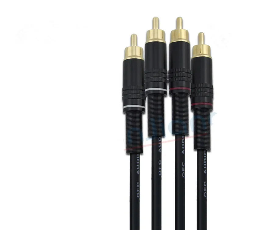 Высококачественная аудиолиния 2RCA на красный и белый lotus двойной кабель усилитель