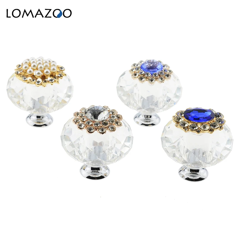 Ручки из хрусталя ромбовидной формы для выдвижного ящика кухонного шкафа двери