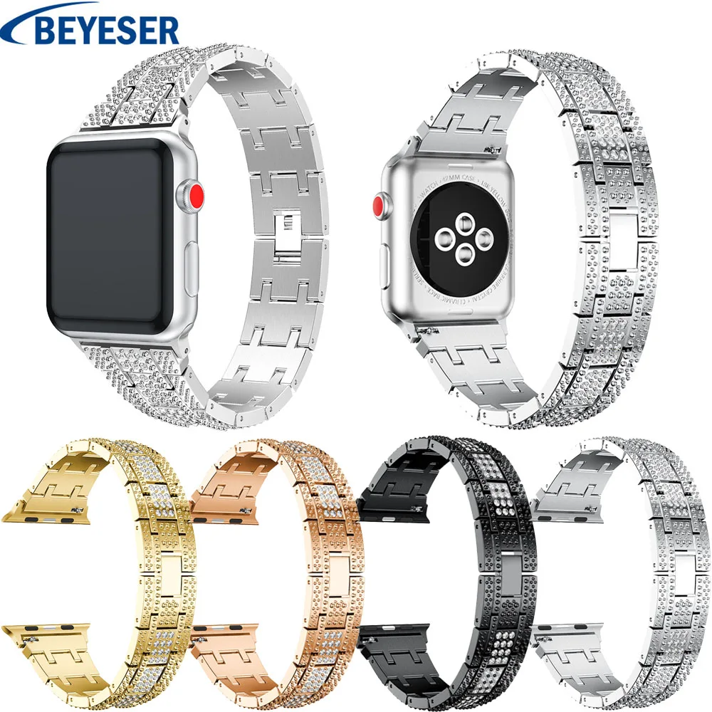Ремешок из нержавеющей стали для Apple Watch Band 38 мм 42 смарт-браслет Series 4 3 2 1