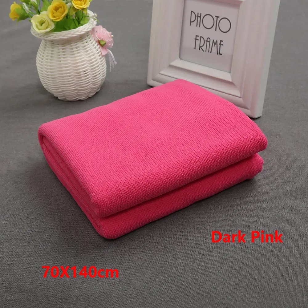 dark pink 1 шт., цветное быстросохнущее абсорбирующее банное полотенце 70x140 см, пляжное полотенце, розовое Флисовое одеяло из микрофибры, пляжное полотенце для сушки - Цвет: dark pink