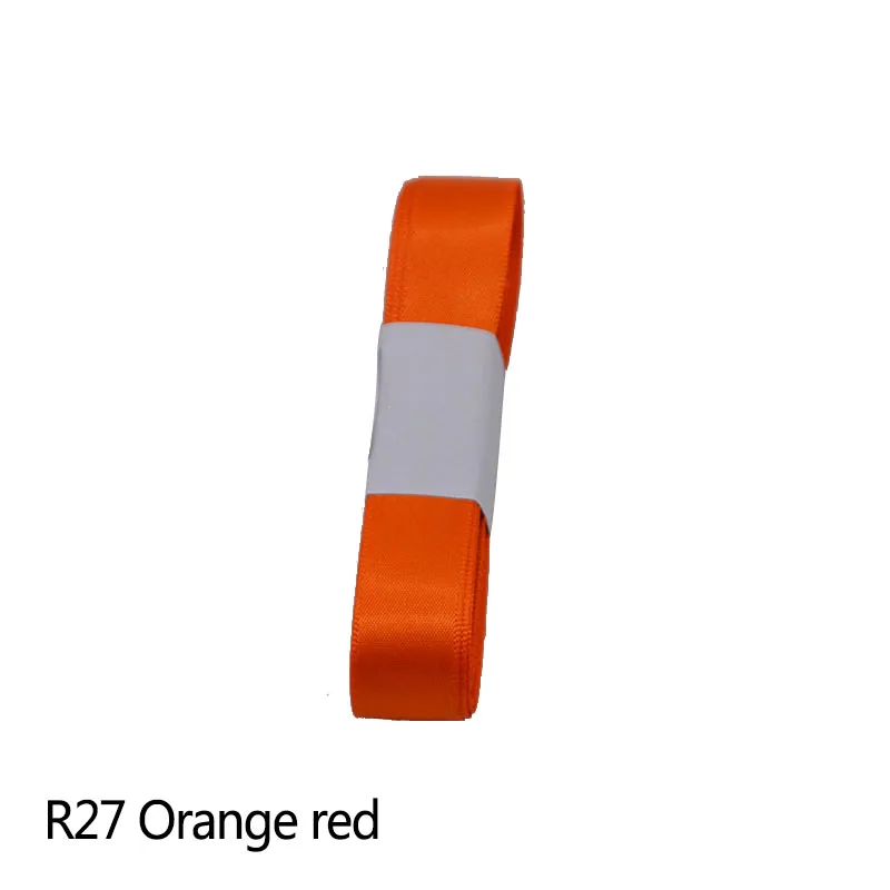 orange red Новая шелковая атласная лента 15 мм 5 м/лот, украшение для свадебной вечеринки, пригласительная открытка, подарочная упаковка, сделай сам, бант, товары для рукоделия, riband - Цвет: orange red