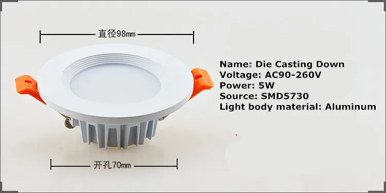 AC90 260V светодио дный Dimmable светодиодный светильник точечные светильники