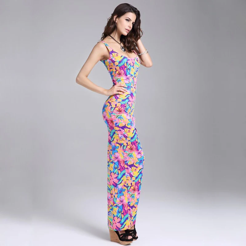 Yuoomuoo новый летний Для женщин длинное платье Европейская мода Bodycon Обёрточная