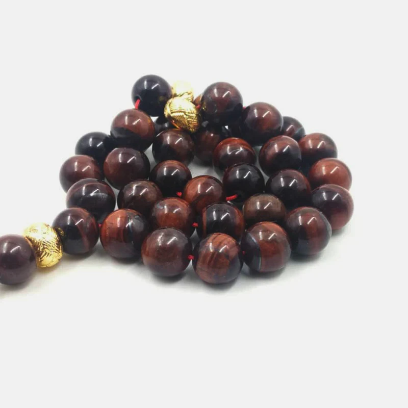 Фото Натуральный камень с красным тигровым глазом tasbih allah 33 45 66 99 исламские Четки Молитва 2019New стиль мусульманский красивый подарок браслеты №5