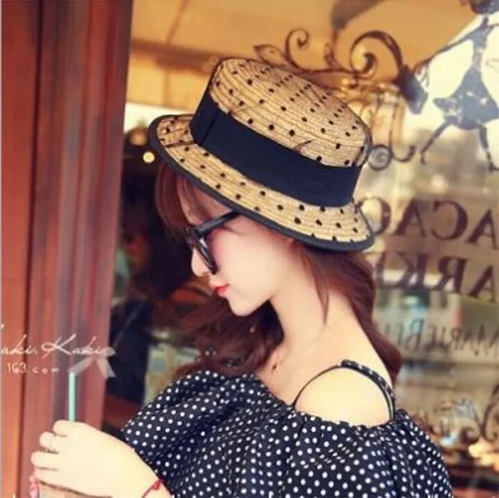 Fashion straw hat women summer flat 