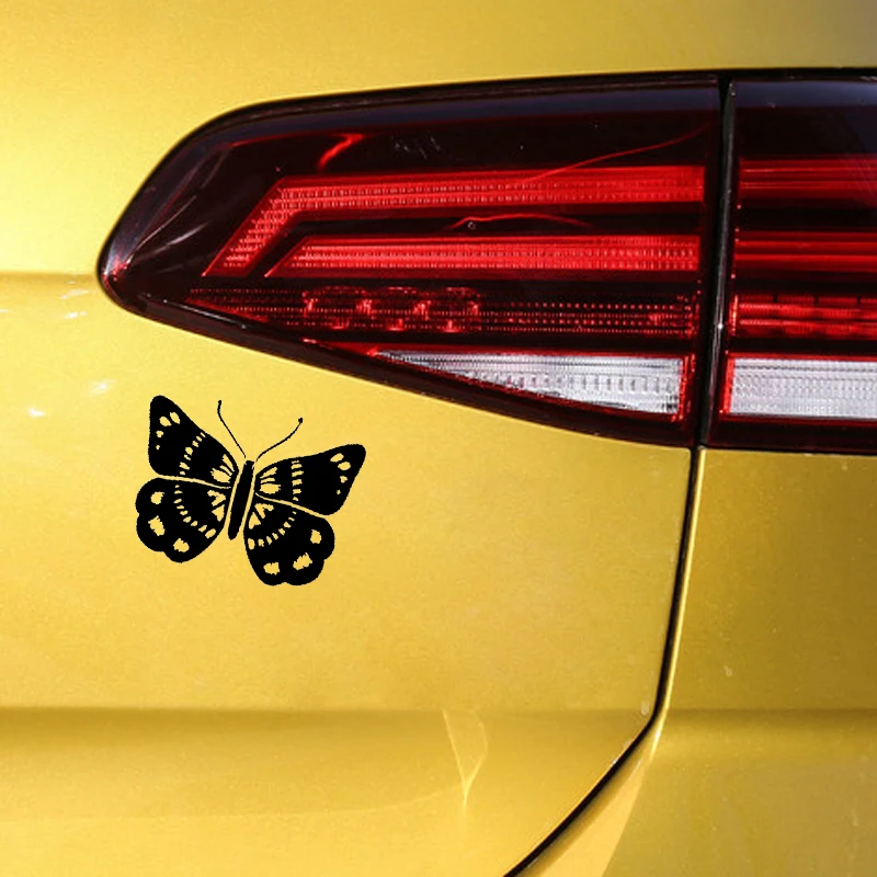 YJZT 15.2CM*11.8CM Floating Butterfly Beautiful Bug Insect Vinyl Decal Car Sticker Black/Silver C19-0480 | Автомобили и мотоциклы