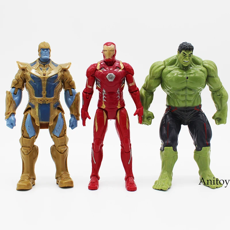 8 шт./компл. фигурки супергероев Marvel Железный человек Человек-паук Капитан Америка Тор танос ПВХ Фигурки игрушки 16,5-17,5 см legends