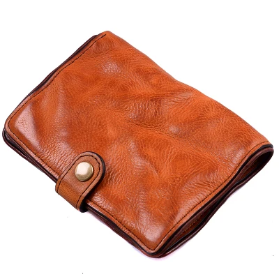 Light Brown AETOO Мужская короткая кожаная Вертикальная Молодежная голова коровья кожа сумка для карт из мягкой кожи ручной работы винтажный кошелек - Цвет: Light Brown