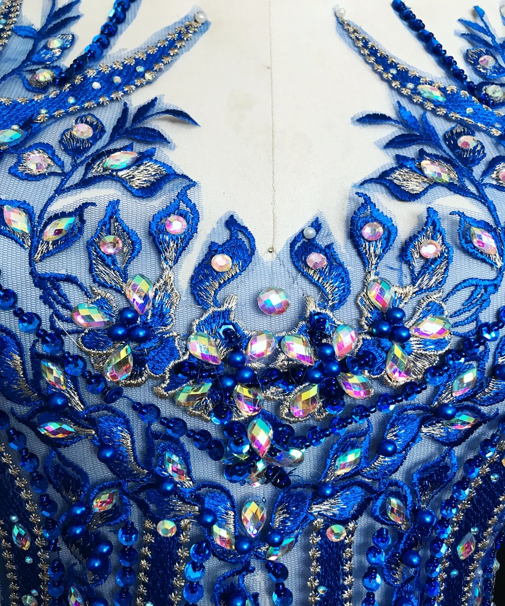 Пришивные блестящие бусины royalblue 19 9 кружевные патчи аксессуары для платья 55*31 см |