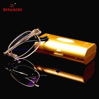 2019 sale new shuai di nickel copper frame reading glasses ultra light portable fold full rim spectacles 0 5 0 75 1 to 6