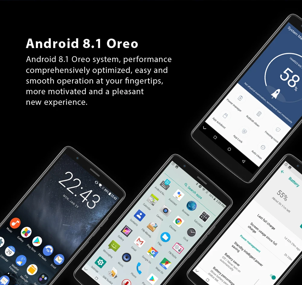 Blackview A20 pro смартфоны 18:9 5,5 дюймов Android 8,1 задний отпечаток пальца ID 2 Гб 16 Гб 4G мобильный телефон