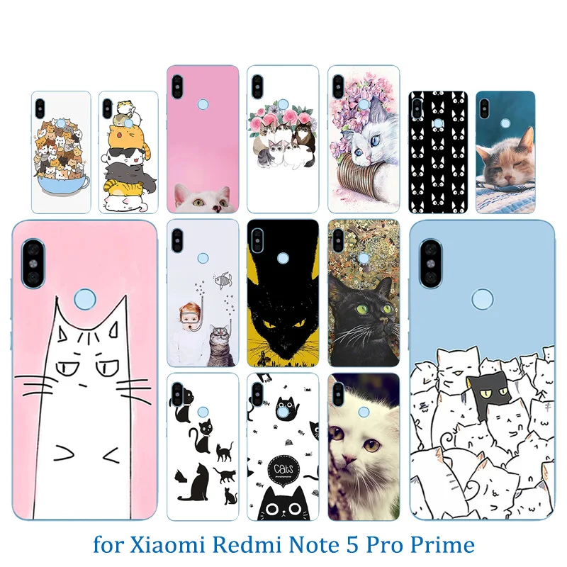 Чехлы для телефонов Xiaomi Redmi Note 5 Pro чехол с рисунком кошки удачи Матовый Прозрачный