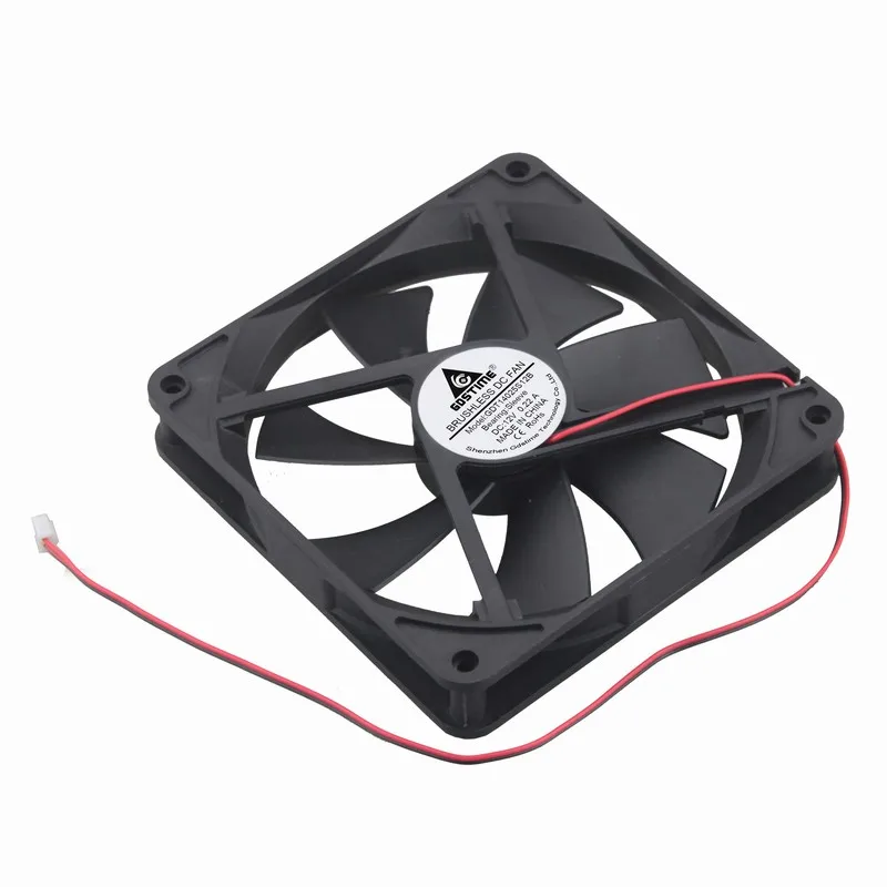 10 шт. Gdstime 2Pin 14 см чехол для ПК Radaitor 140 мм 5 дюйма 14025s DC 12 В бесщеточный компьютерный