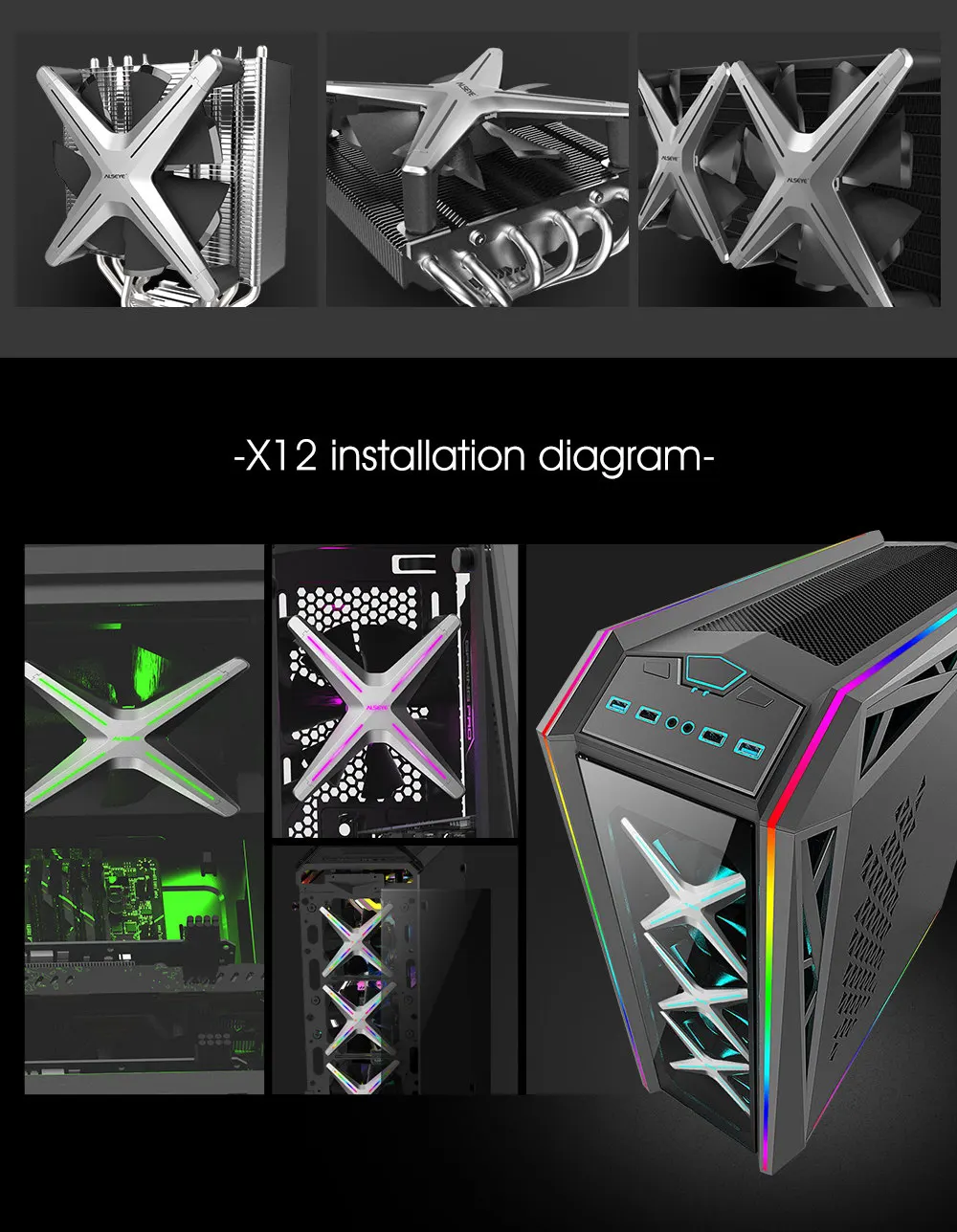 ALSEYE X12 вентилятор RGB 3 предмета в комплекте 120 мм шт Розовый Тени для век набор с удаленный контроль совместим с Ausu Gigabyte неправильно материнская плата RGB контроллер