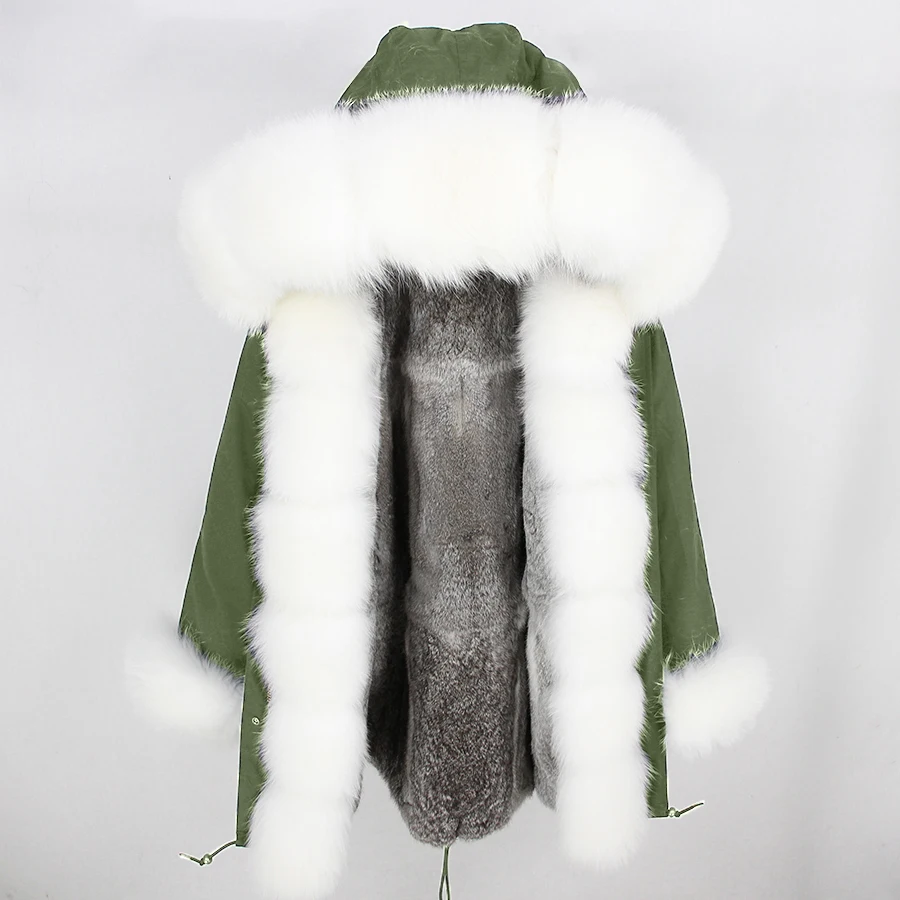20 OFTBUY, новинка, зимняя куртка, Женская длинная парка, воротник из белого лисьего меха, капюшон, толстая, теплая, подкладка из меха кролика, верхняя одежда, уличная одежда, новинка - Цвет: 20
