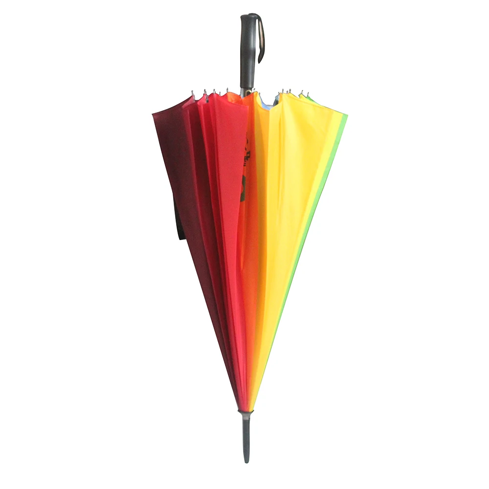 16 bone rainbow umbrella long handle windproof straight colorful JJ-LLYS1 | Дом и сад