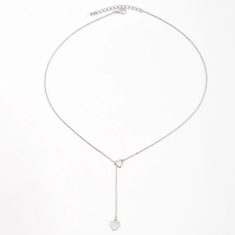 

N176 European Simple Heart Love Pendant Necklace For Women Girl Romantic Cute Fashion Jewelry Adjustable Chain Necklace Gifts