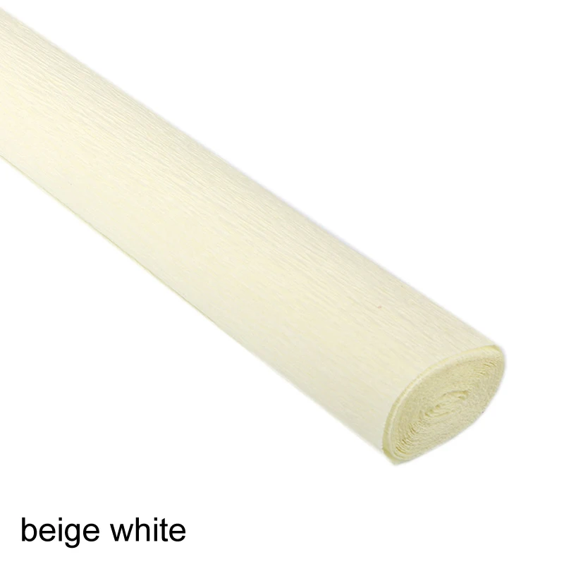 beige white Складывающийся креповый бумажный скребок, венок для рукоделия, цветочная упаковка, вечерние украшения для дня рождения, свадьбы - Цвет: beige white