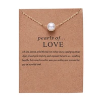 hot sale imitation pearl of love gold color pendant necklaces clavicle chains necklace fashion chain necklace women jewelry