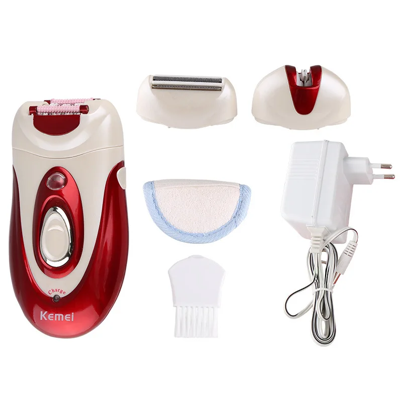 3 in 1 Professional Lady Rechargeable Epilator Depilator Hair Trimmer Shaver Removal for Body Face Undeararm Bikini KM-1888 | Бытовая