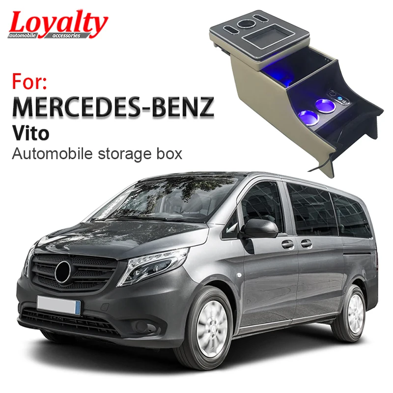 

Loyalty LED Light Armrest Box Central Content Storage Box for Mercedes-Benz Vito W447 2016-2018 Car Accessories