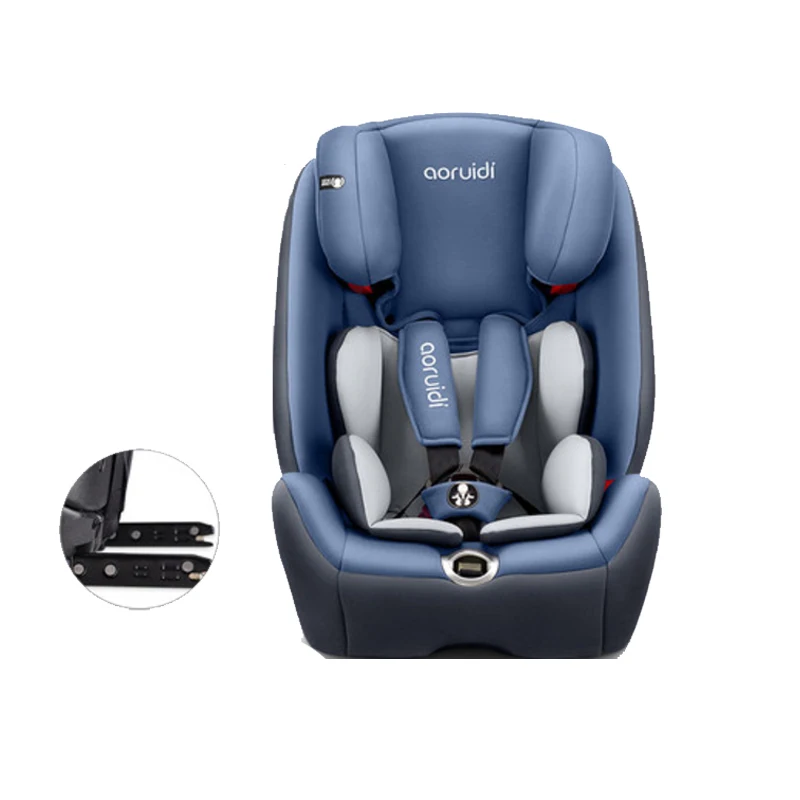Немецкая детская машина, детское безопасное сиденье, автомобиль с ISOFIX интерфейсом, 9 M-12 лет, кресло с регулируемой высотой головы, пятиточечный жгут - Цвет: blue isofix
