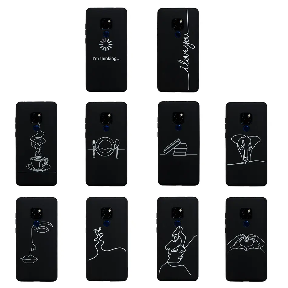 3D рельефный телефонный чехол для huawei Коврики 20 Pro крышка мультфильм сердце любовь