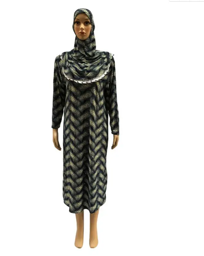 2018 Women's Muslim Dress Kaftan Abaya Dubai Robe New Fashion Quality Long Sleeve Loose Plus Size Printing Hijab Dresses |