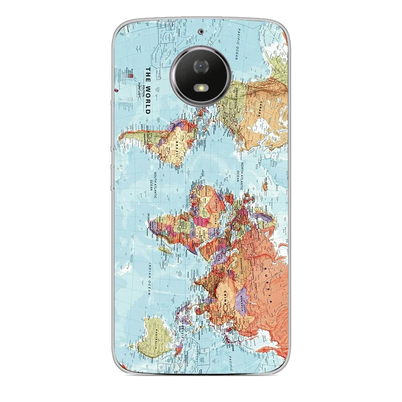 Ciciber чехол для телефона Motorola Moto G6 G5 G4 G5S M мягкий TPU E5 E4 Z2 Z3 C Play Plus Go X4 One Power Back World Map |