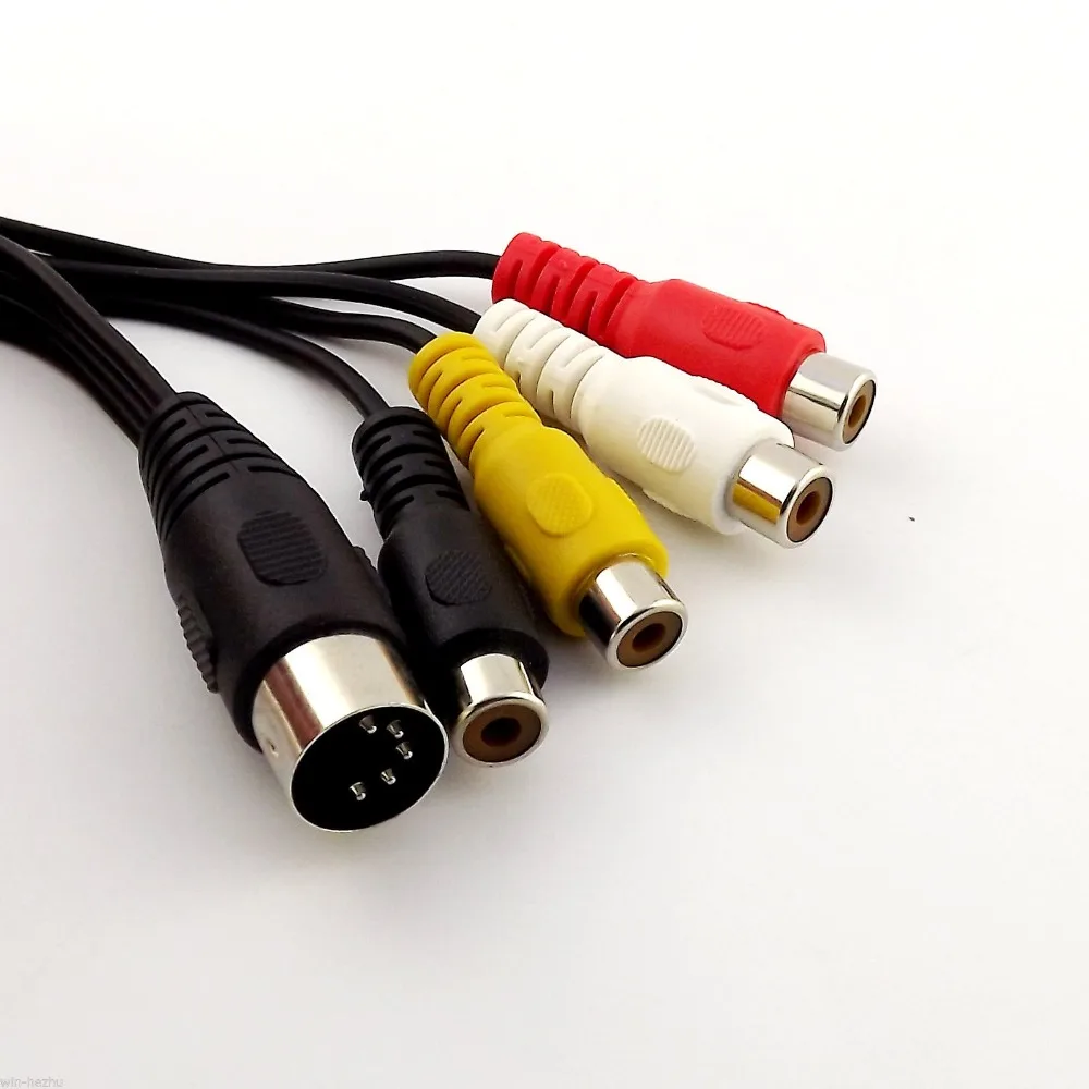 1 шт. 1ft Midi Din 5 контактный штекер на 4x RCA Женский телефон адаптер гнезд Аудио Видео