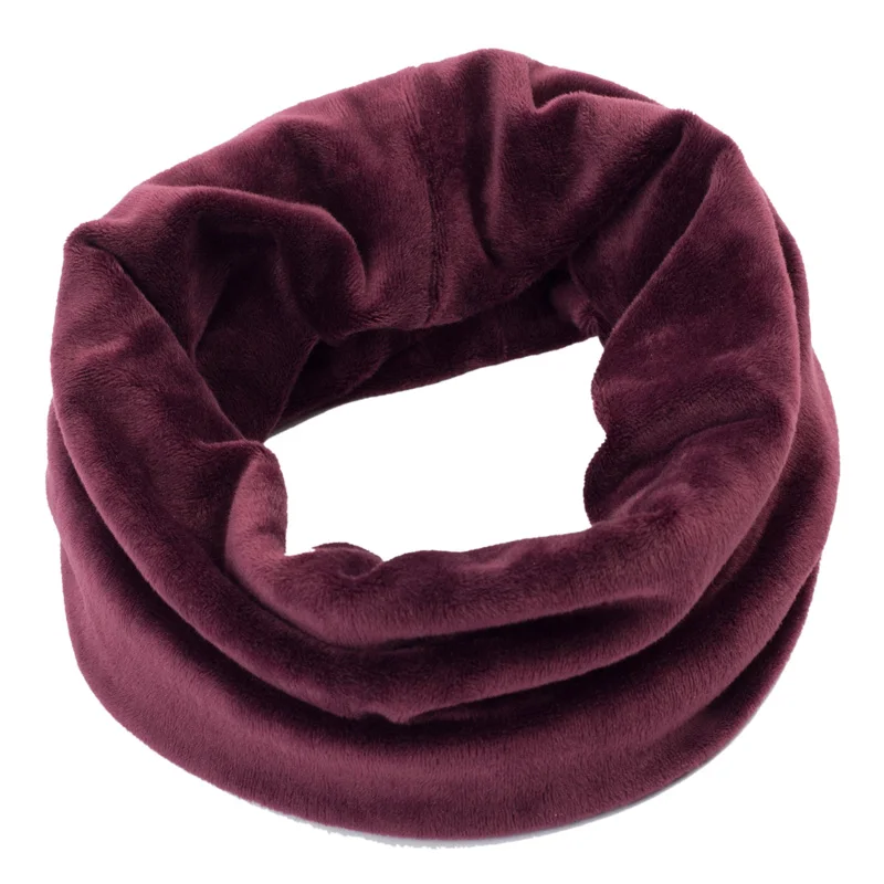 Wine Red Бренд Geebro, женские зимние повседневные Бархатные Шарфы-бини с круглым вырезом, Женская Теплая бандана, шарф для женщин, велюровые хлопковые шарфы - Цвет: Wine Red
