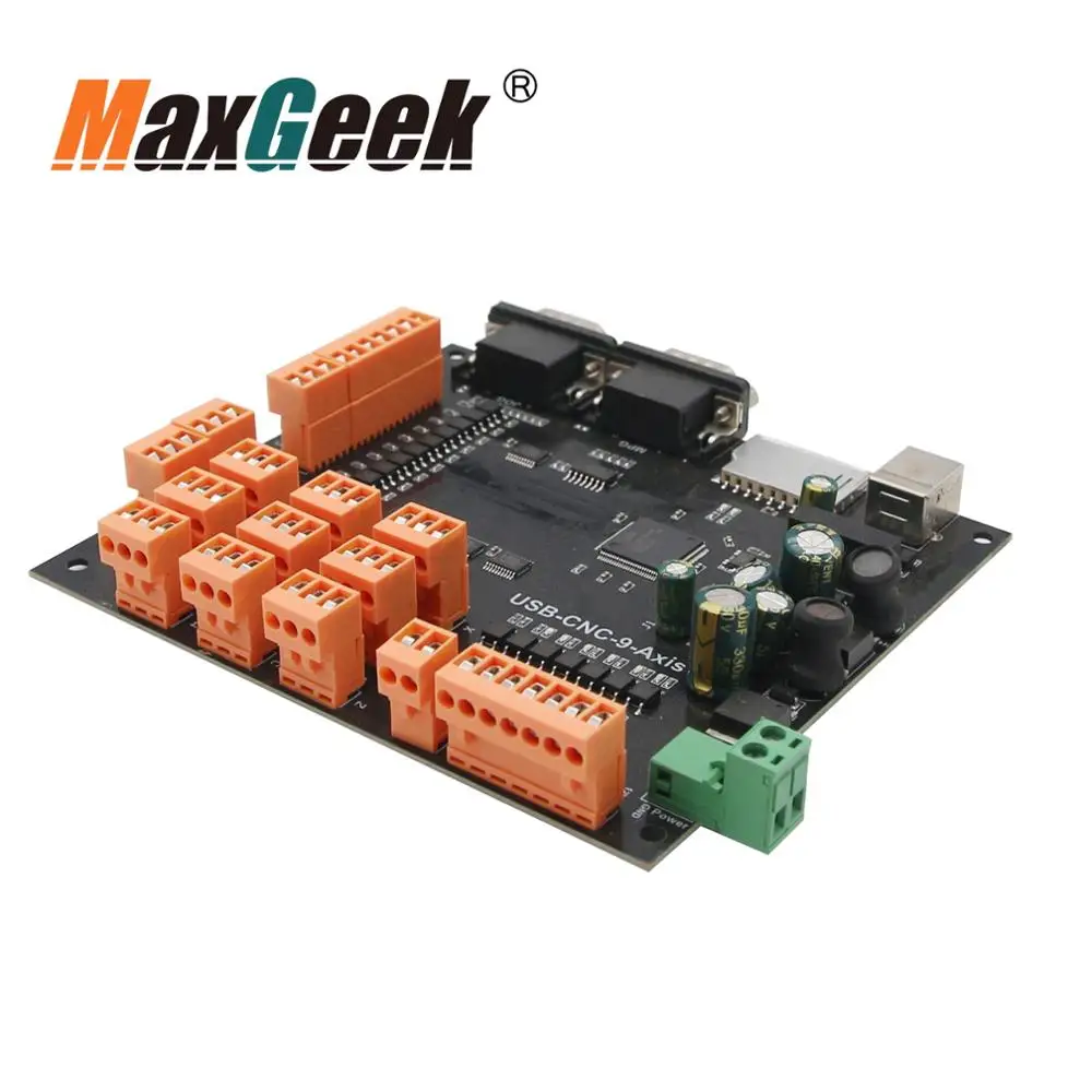 Набор контроллеров Maxgeek 9 Axis cnc 100 кГц контроллер шагового двигателя Breakout Board + MPG Pulse