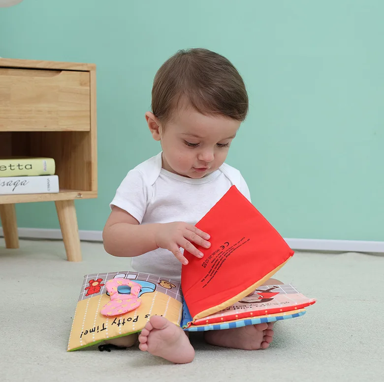 

Baby Cloth Book Kids Toddler Cloth Books Cute Animal Three-dimensional Fold Early Learning Educational Baby Rattles