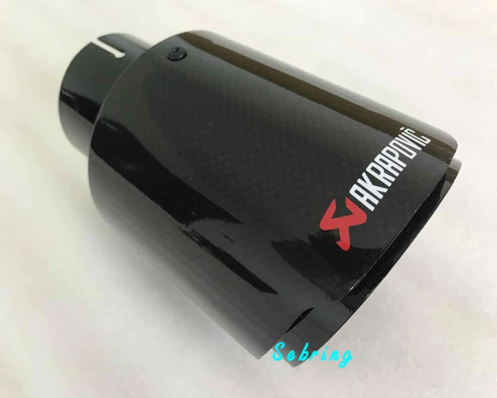 Глянцевая черная труба углеволоконные akrapovic из нержавеющей стали универсальный глушитель трубы для-X5 мазда323